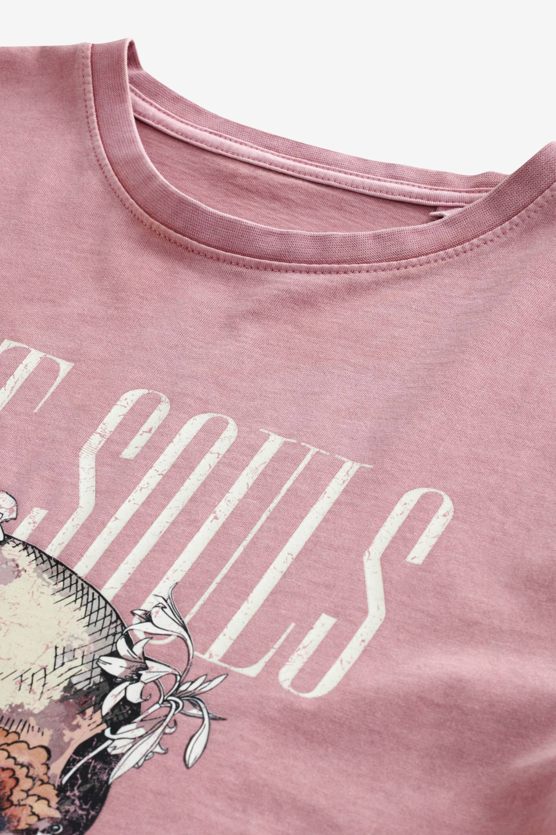 Pink Lost Souls Graphic Skull T-Shirt - Image 6 of 8