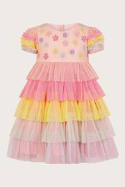 Monsoon Pink Baby Colourblock Dress - Image 1 of 3