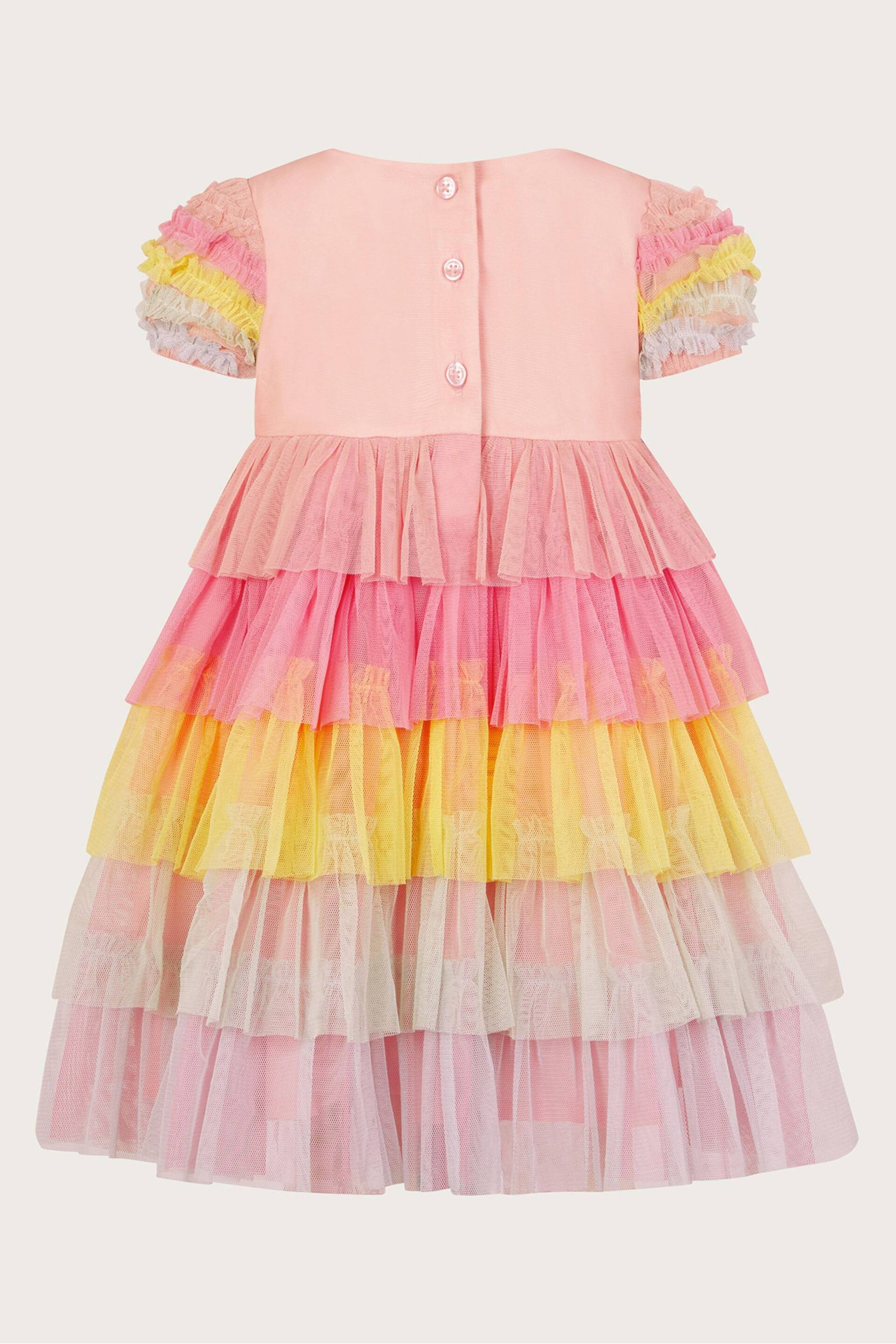 Monsoon Pink Baby Colourblock Dress - Image 2 of 3