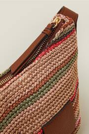 Accessorize Brown Stripe Raffia Cross-Body Bag - Image 4 of 4