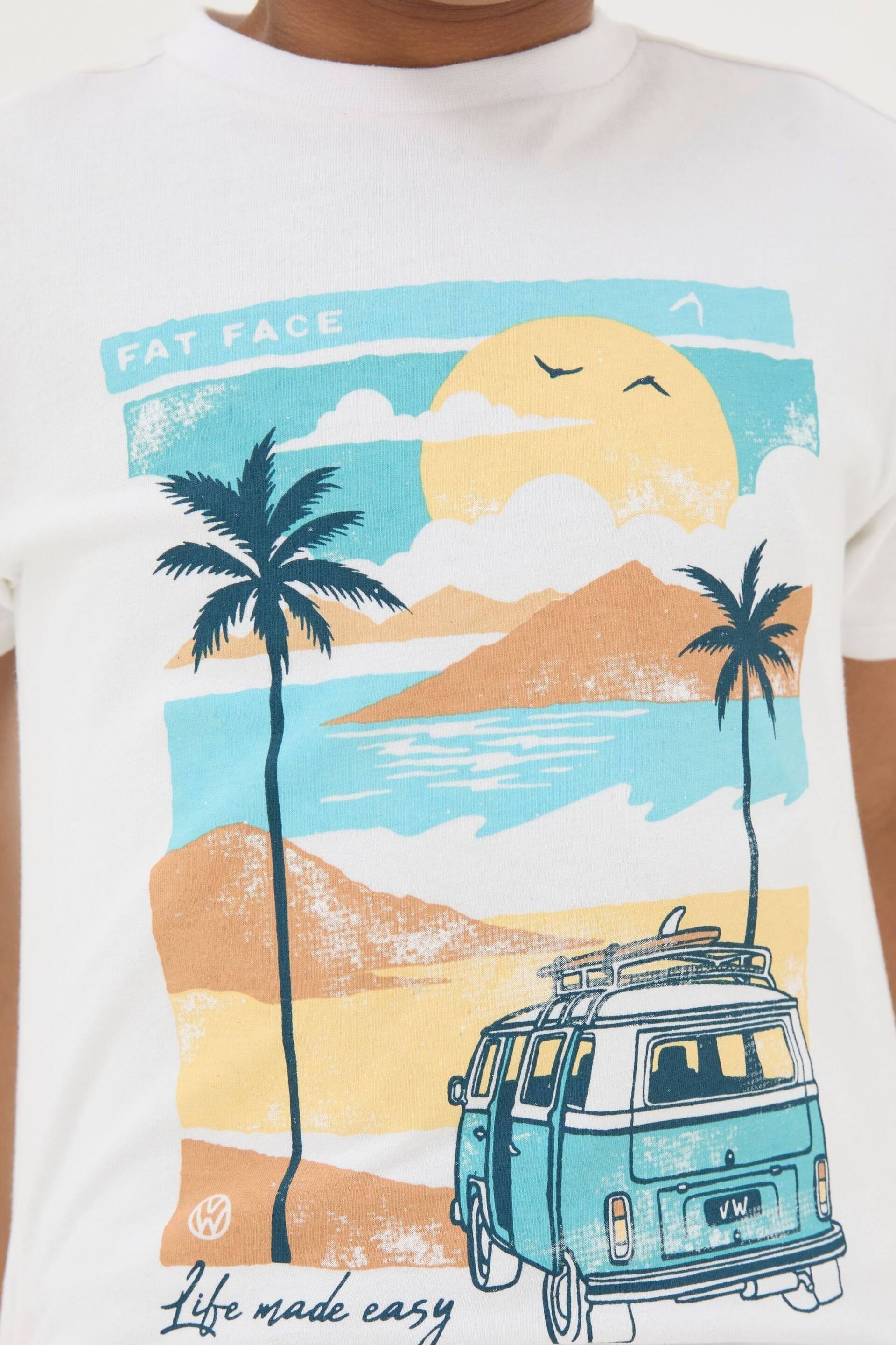 FatFace White VW Summer Graphic T-Shirt - Image 3 of 4