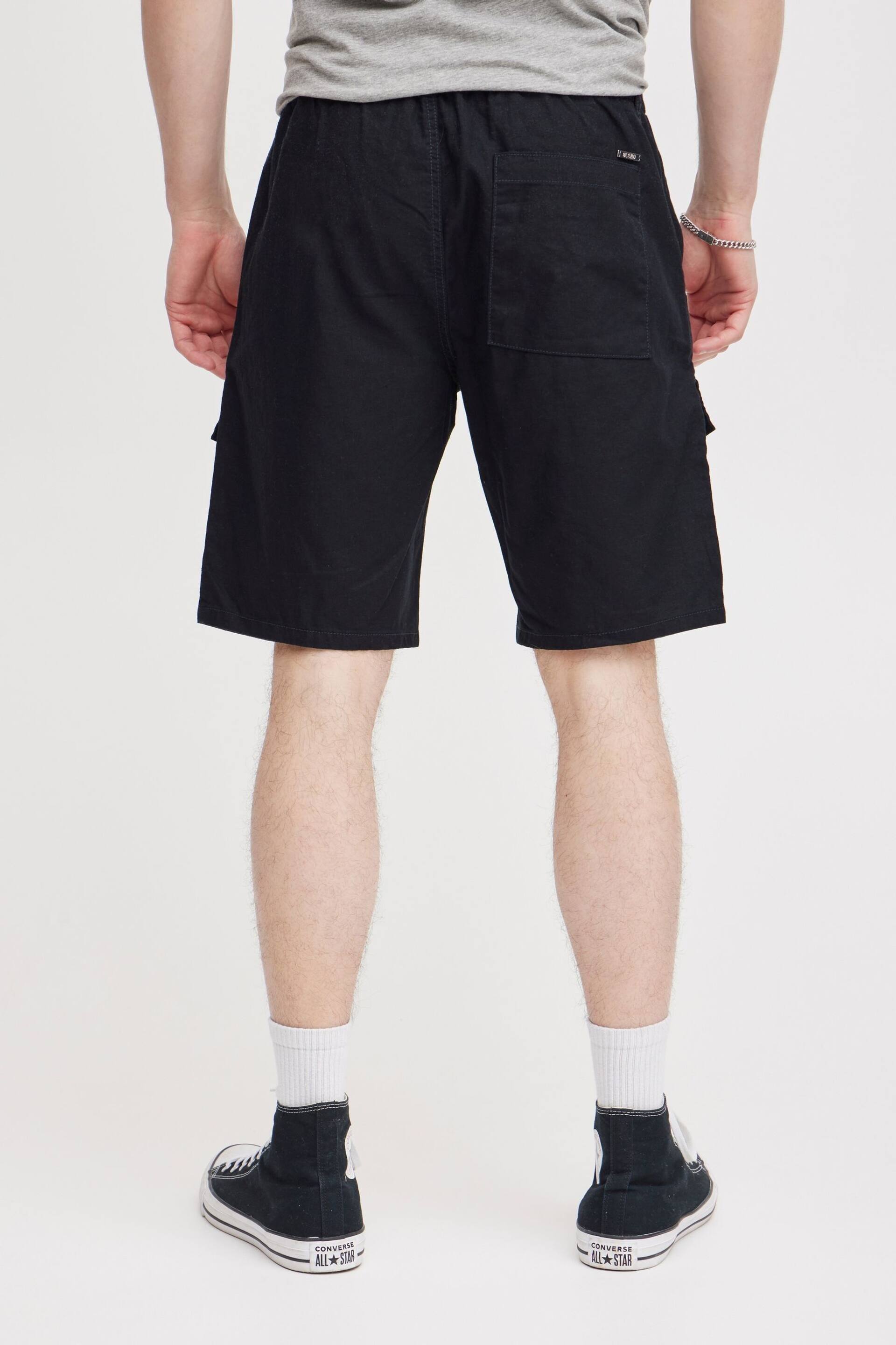 Blend Black Linen Cargo Shorts - Image 2 of 5