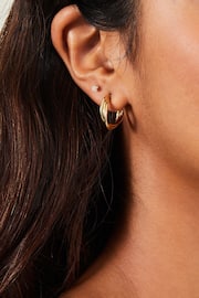 Accessorize 14ct Gold Plated Twisted Stud and Hoop Earrings 3 Pack - Image 3 of 3