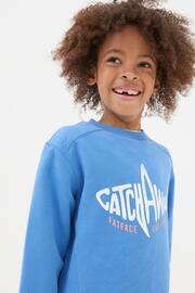 FatFace Blue Shark Crew Sweatshirt - Image 3 of 5