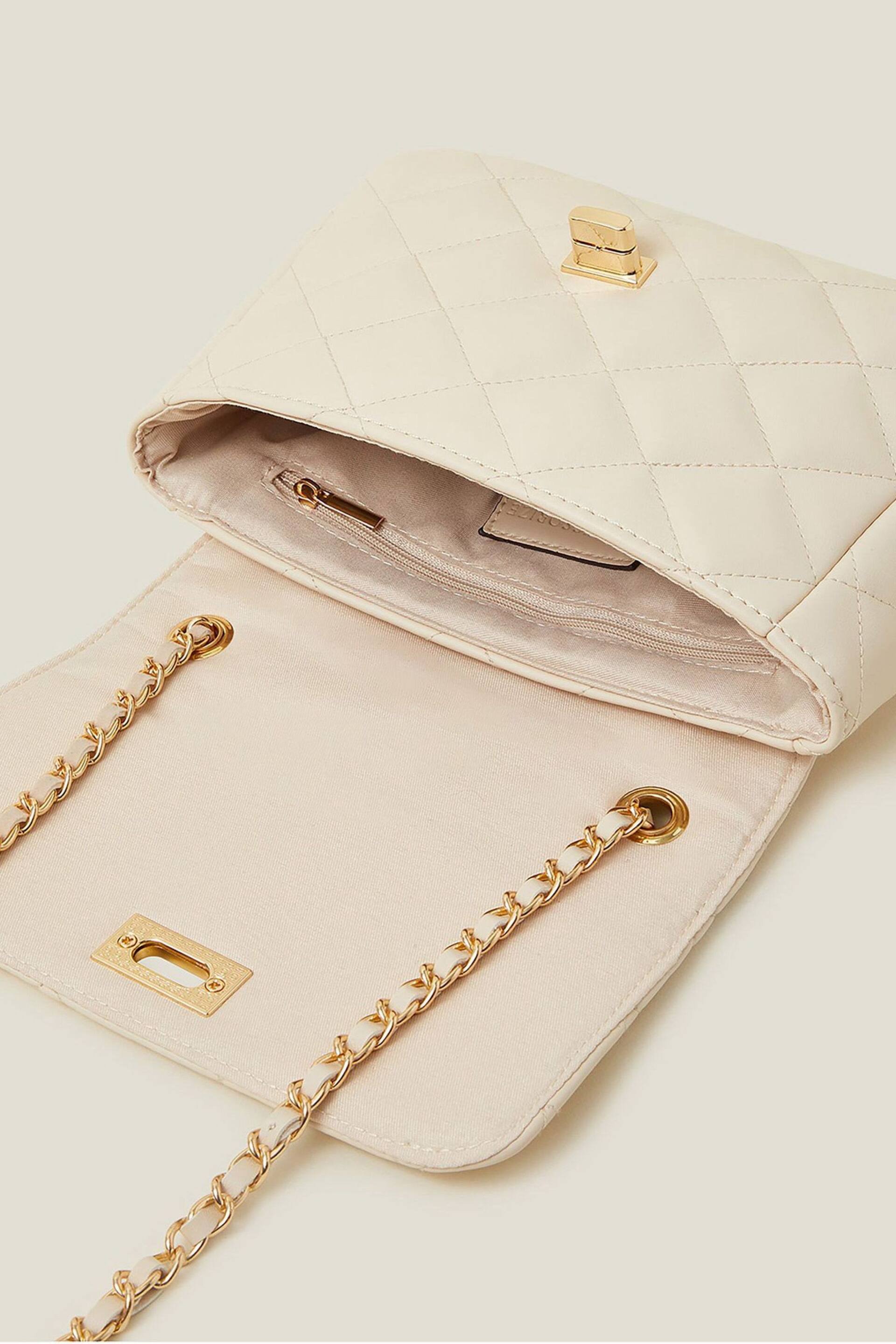 Accessorize Cream Quilted Cross-Body Bag - Image 4 of 4
