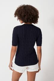 Crew Clothing Short Sleeve Cable Knit Jumper - Image 3 of 4