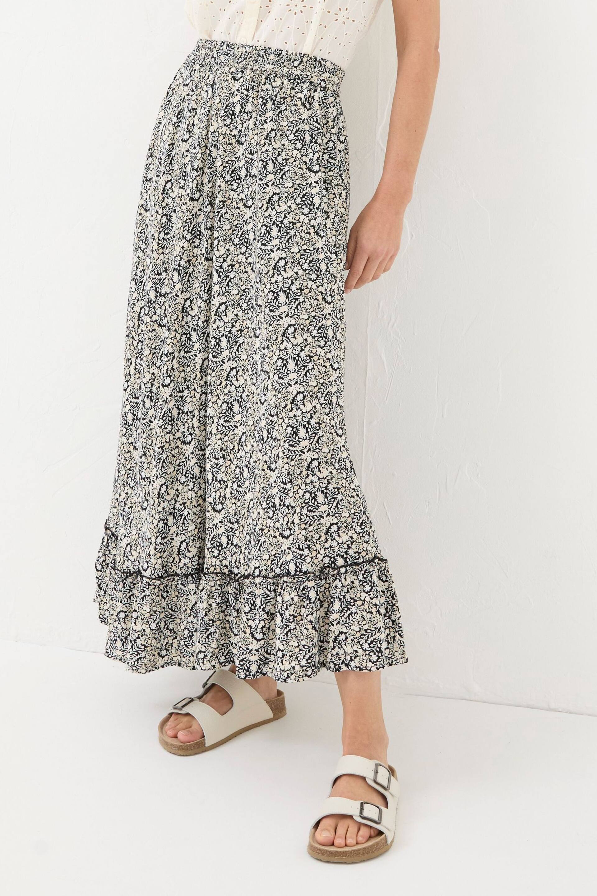 FatFace Black Lissy Inlay Floral Maxi Skirt - Image 3 of 6