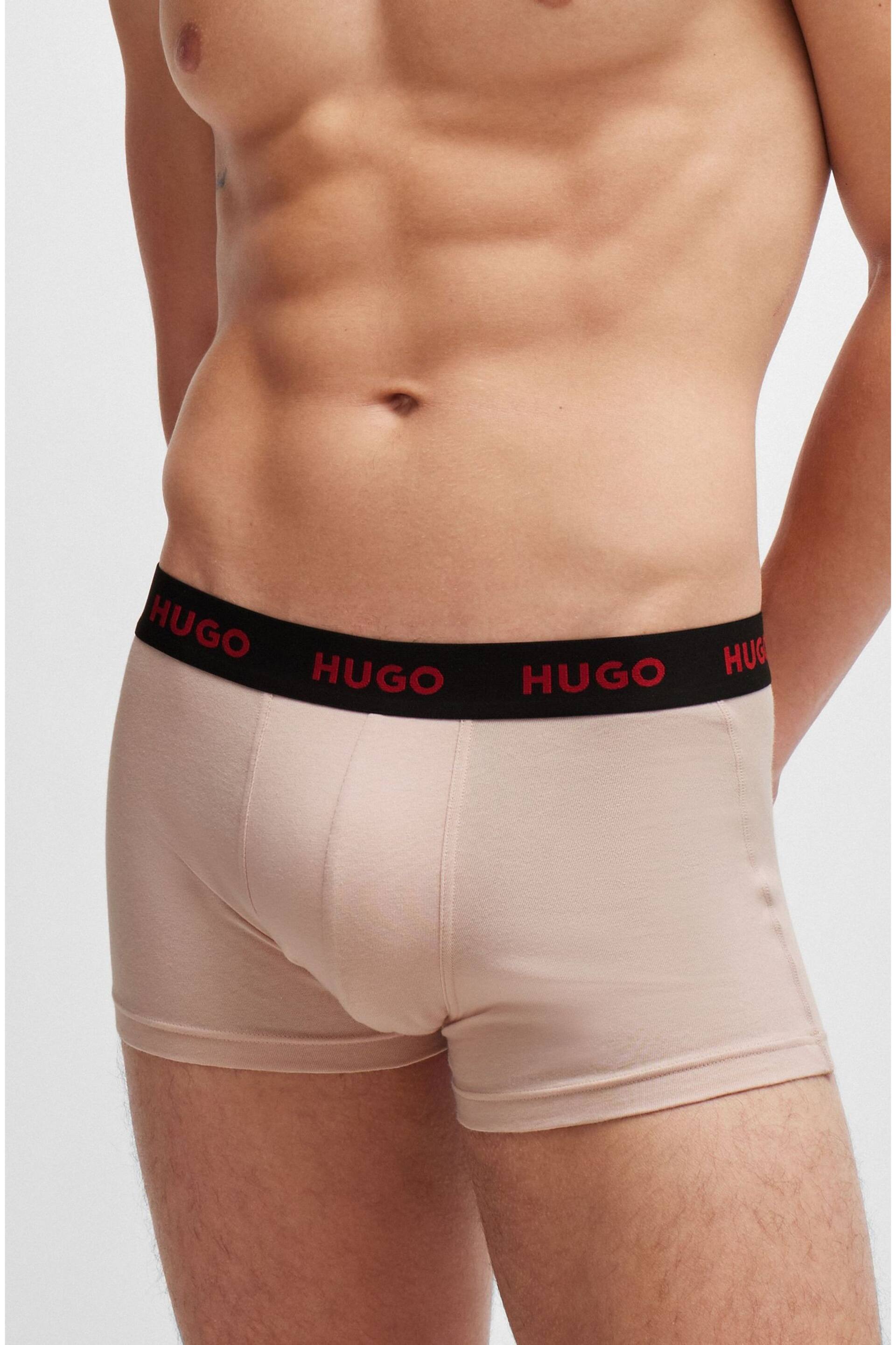 HUGO Pink Logo Waistband Stretch Cotton Boxers 3-Pack - Image 7 of 7