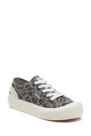 Rocket Dog Grey Jazzin Plus Ames Leopard Cotton Trainers - Image 1 of 7