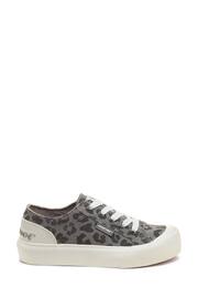 Rocket Dog Grey Jazzin Plus Ames Leopard Cotton Trainers - Image 2 of 7