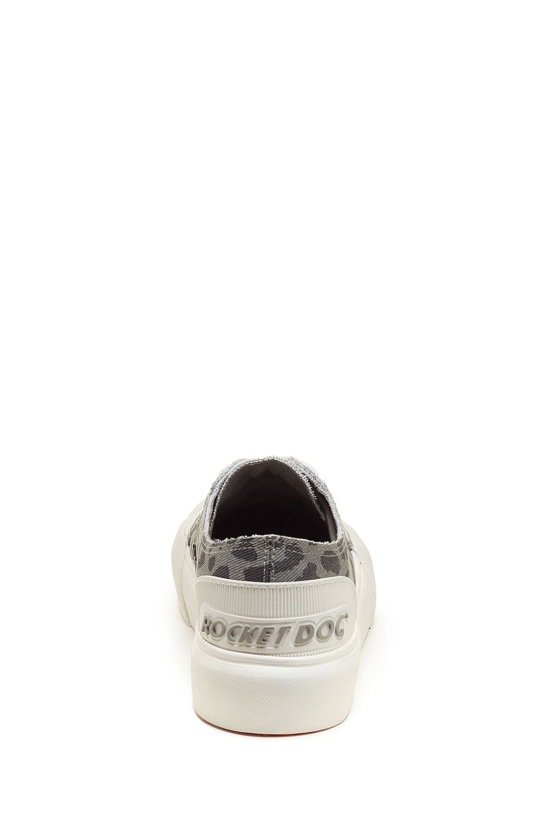 Rocket Dog Grey Jazzin Plus Ames Leopard Cotton Trainers - Image 3 of 7