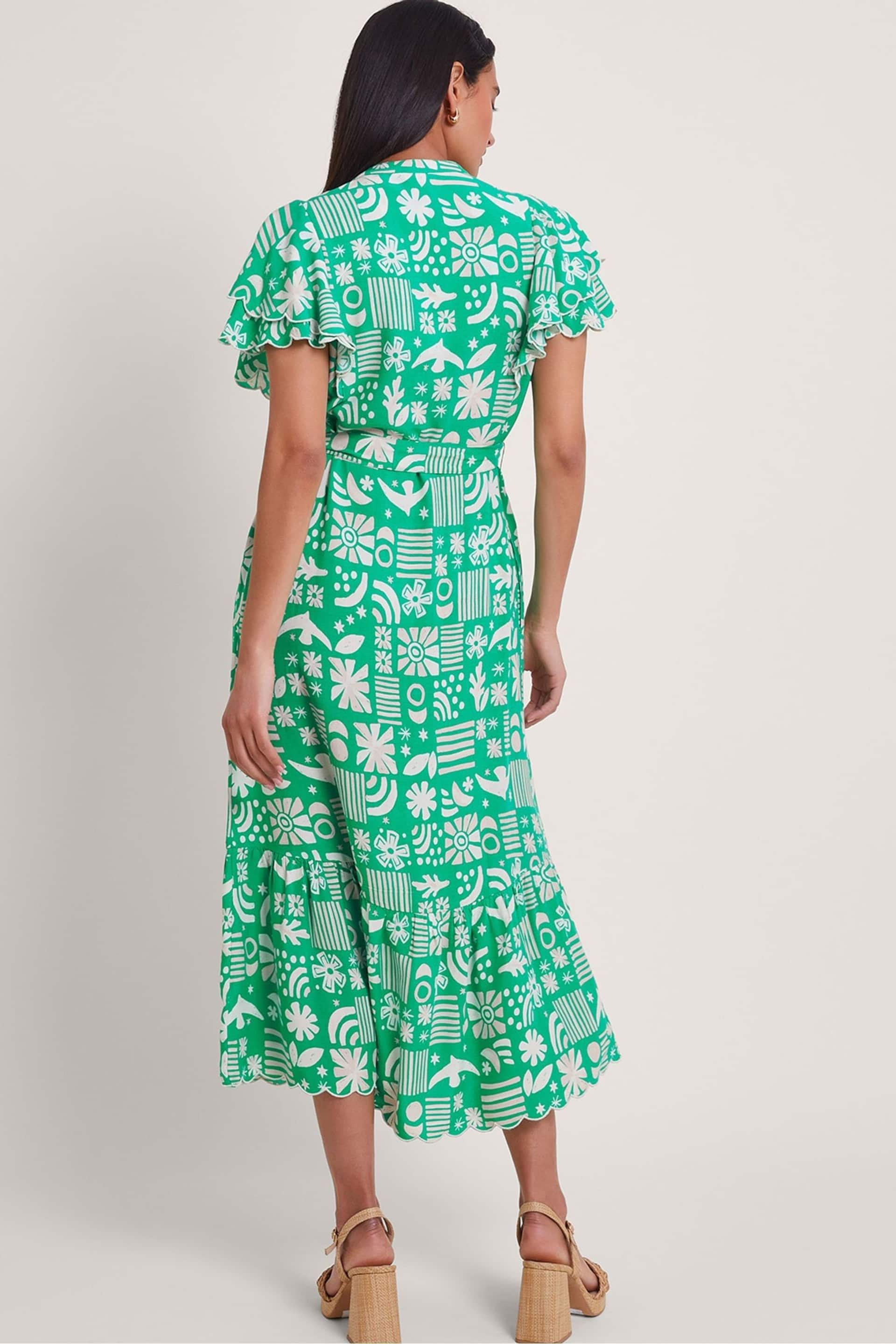 Monsoon Green Dario Print Dress - Image 2 of 5