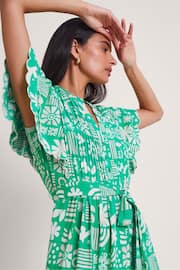 Monsoon Green Dario Print Dress - Image 4 of 5
