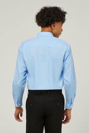 Trutex Blue Regular Fit Long Sleeve 2 Pack School Shirts - Image 5 of 7