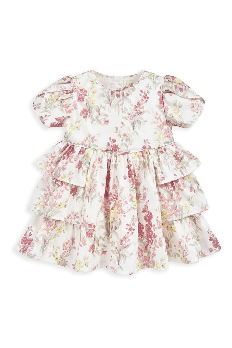 Mamas & Papas Cream 100% Cotton Laura Ashley Floral Print Frill Dress - Image 3 of 3