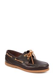 Jones Bootmaker Parsons Leather Boat Brown Shoes - Image 2 of 6