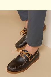 Jones Bootmaker Parsons Leather Boat Brown Shoes - Image 6 of 6