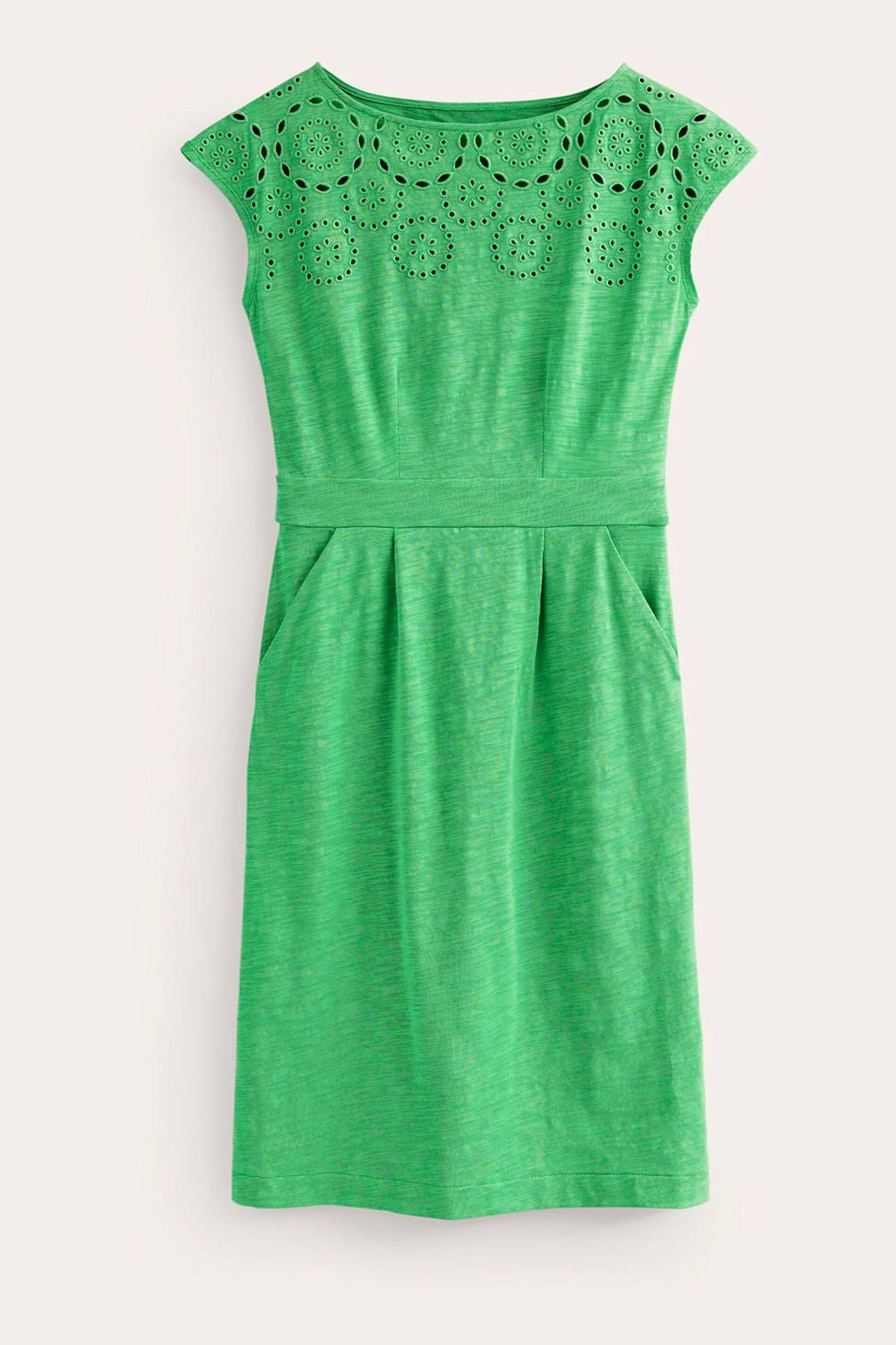Boden Green Petite Florrie Broderie Jersey Dress - Image 5 of 5
