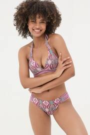 FatFace Pink Porth Detail Paisley Bikini Bottoms - Image 1 of 4