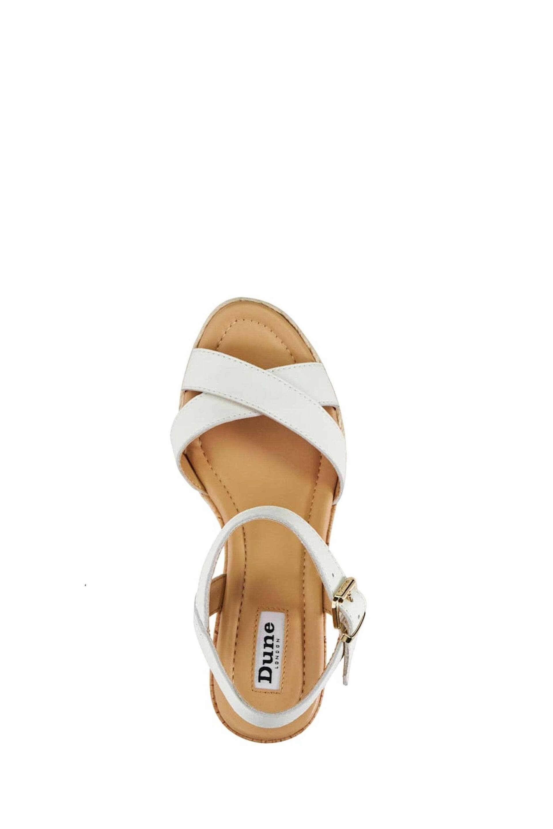Dune London White Kindest Cross Strap Wedge Sandals - Image 6 of 6