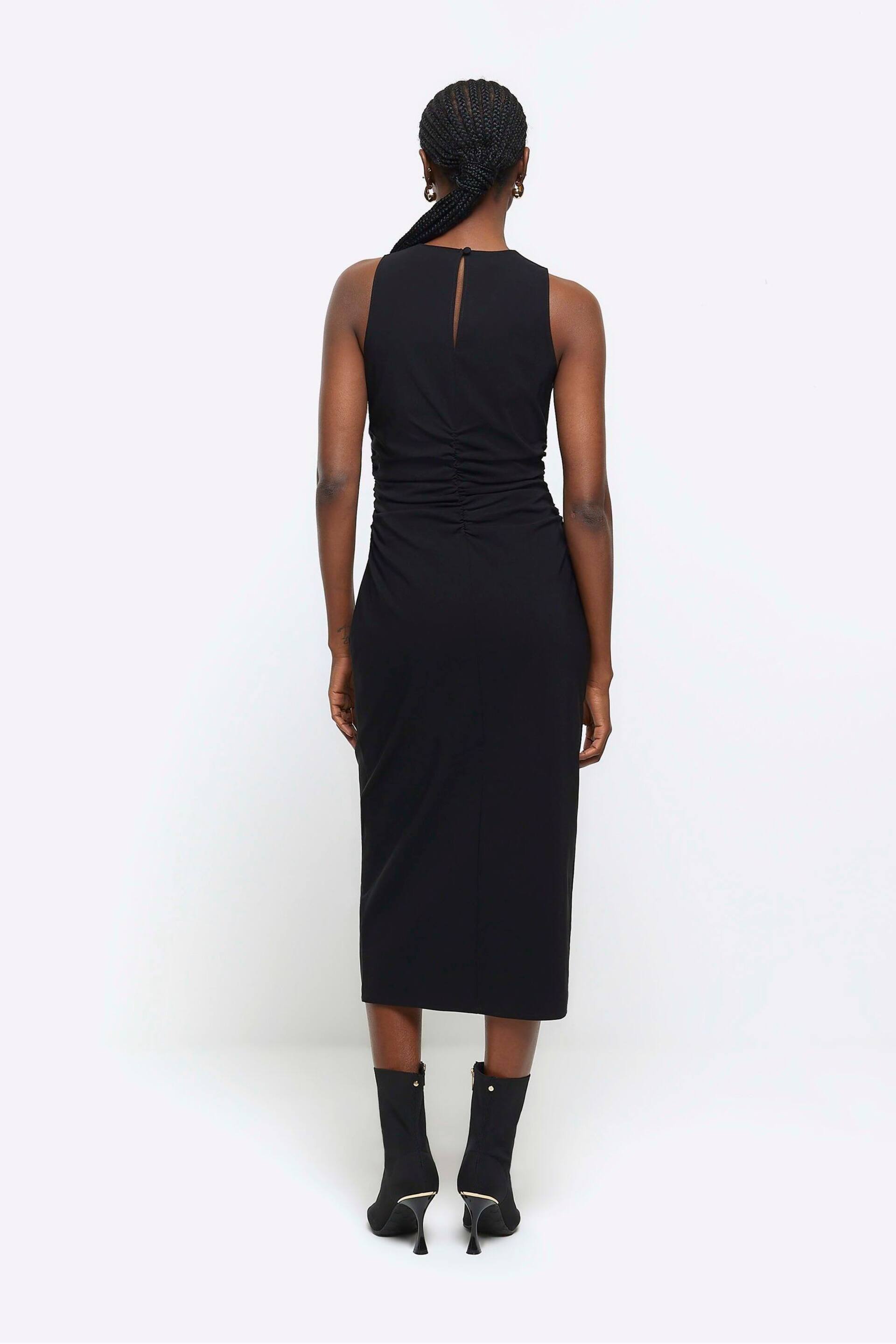 River Island Black Sleeveless Ruched Detail Dress - Image 2 of 4