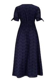 Pour Moi Blue Amanda Fuller Bust Cotton Broderie Tiered Midaxi Dress - Image 4 of 4