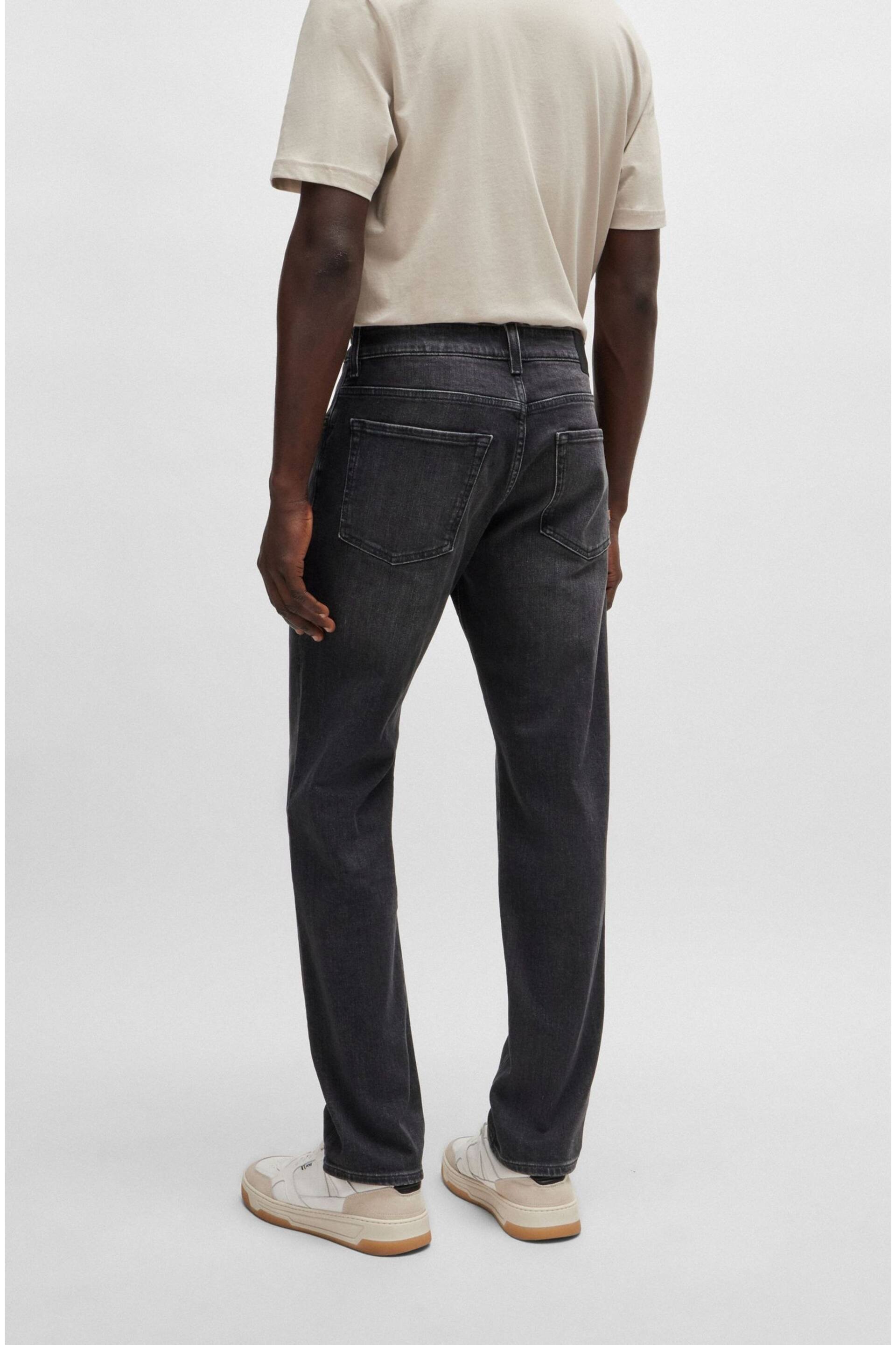 BOSS Grey Regular Fit Taper Comfort Stretch Denim Jeans - Image 2 of 5