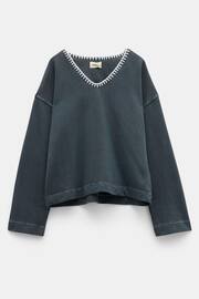 Hush Grey Ellison Contrast Stitch Sweatshirt - Image 5 of 5