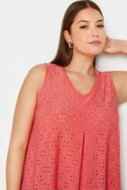 Yours Curve Pink Broderie Pleated Swing Vest - Image 4 of 5