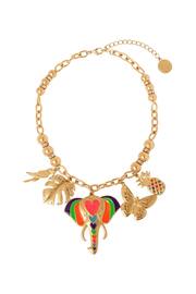 Bibi Bijoux Gold Tone Mosaic Elephant Statement Necklace - Image 1 of 5
