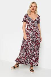 Yours Curve Red Floral Wrap Maxi Dress - Image 1 of 5
