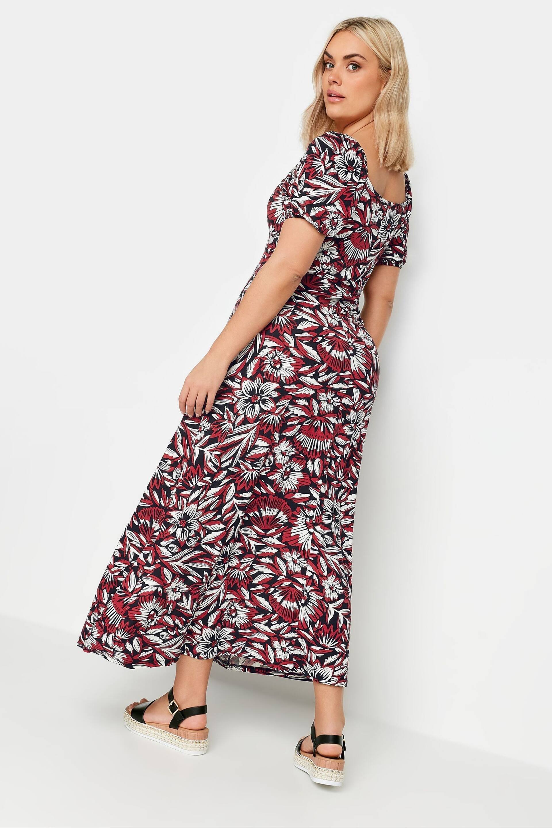 Yours Curve Red Floral Wrap Maxi Dress - Image 3 of 5