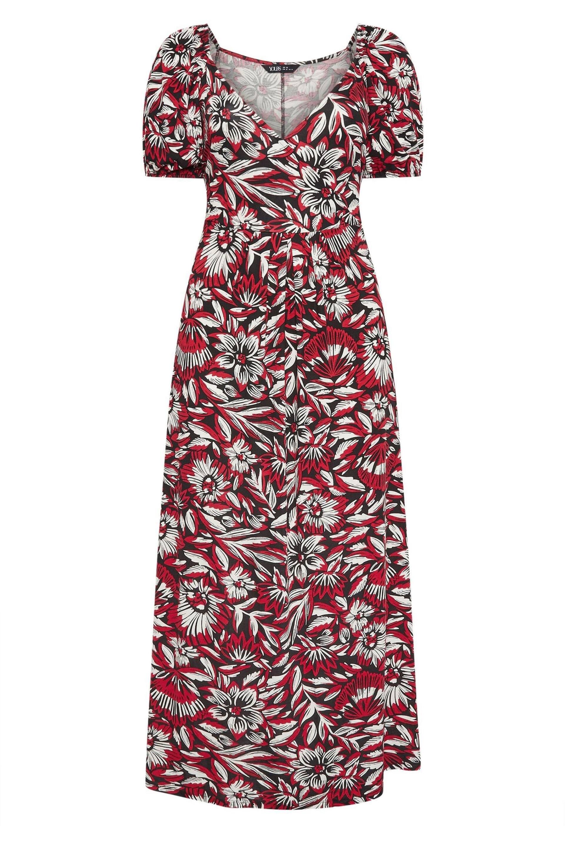 Yours Curve Red Floral Wrap Maxi Dress - Image 5 of 5