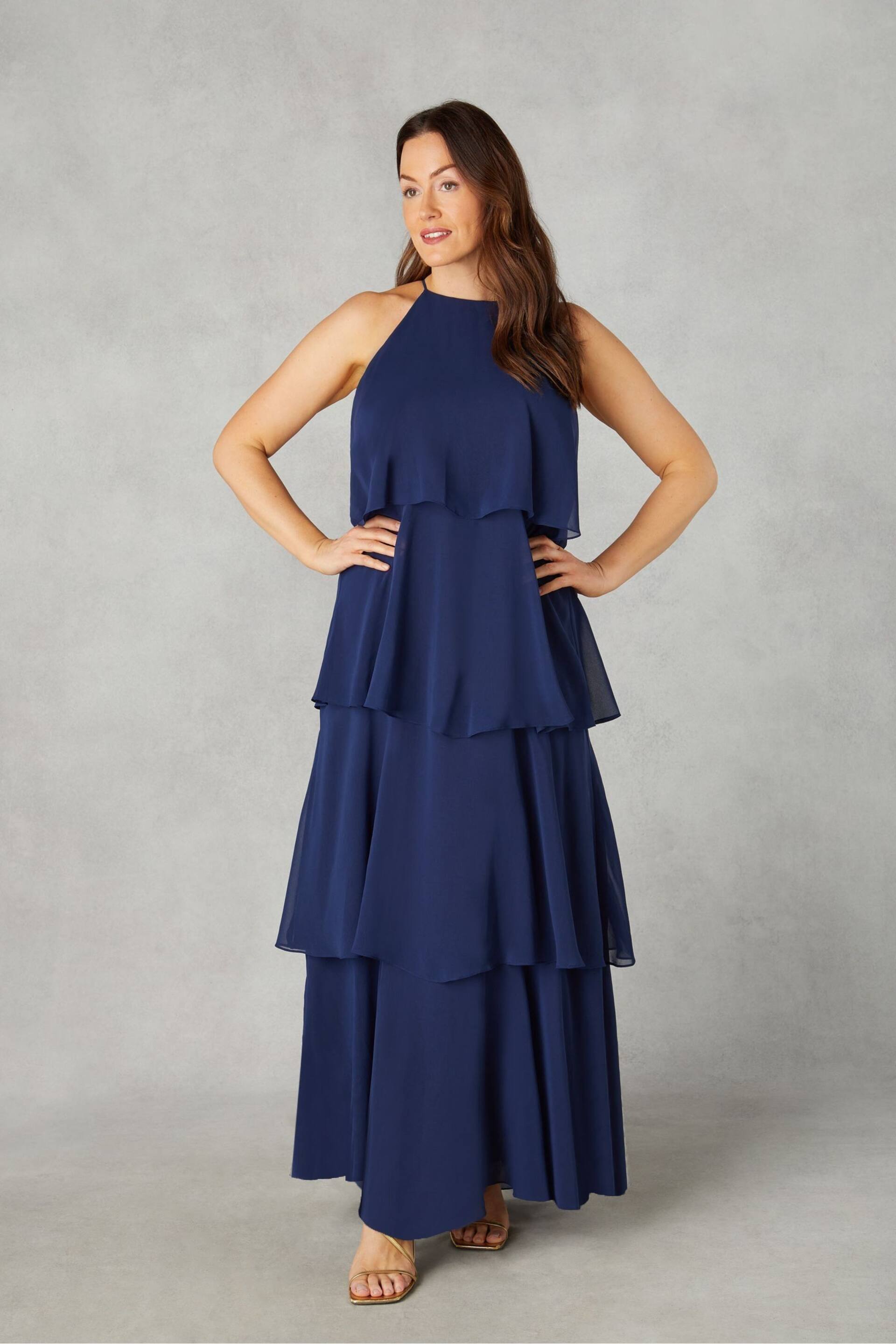 Live Unlimited Blue Curve Petite Ruffle Tiered Maxi Dress - Image 1 of 4