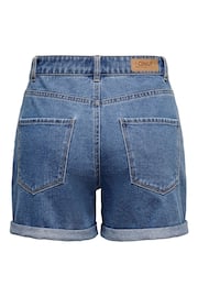 ONLY Mid Blue High Waisted Denim Mom Shorts - Image 7 of 7