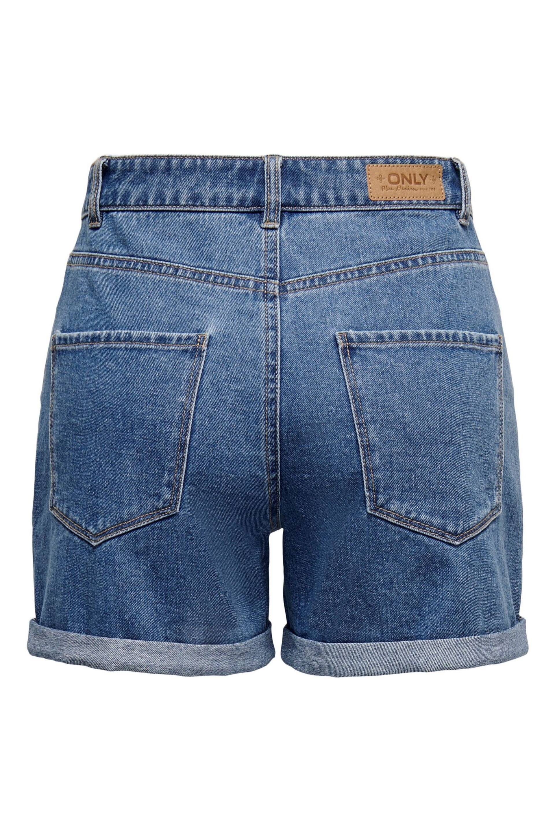 ONLY Mid Blue High Waisted Denim Mom Shorts - Image 7 of 7