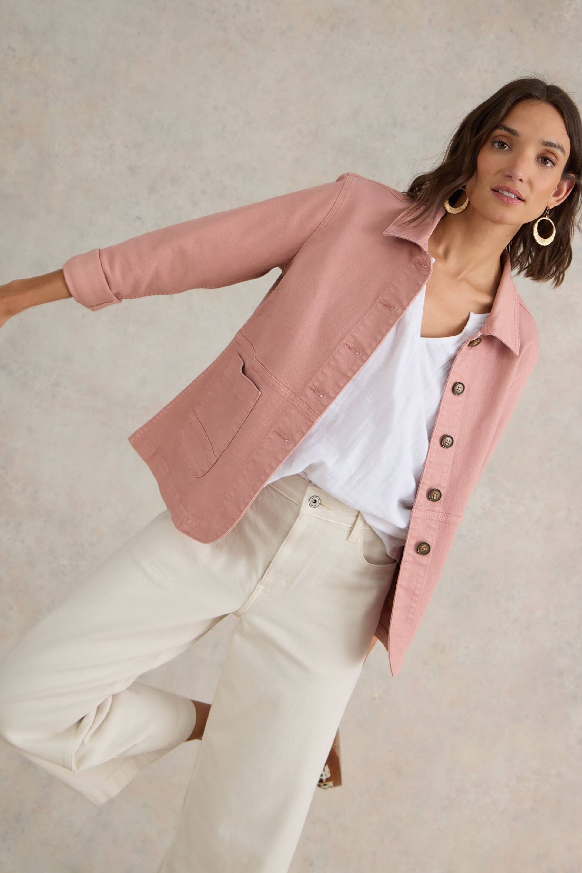 White Stuff Pink Carrie Denim Jacket - Image 1 of 7