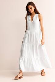 Boden White Double Cloth Maxi Tiered Dress - Image 2 of 6