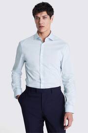 MOSS Light Blue Slim Stretch Shirt - Image 1 of 4