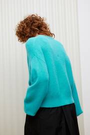 Oliver Bonas Blue Turquoise Knitted Cardigan - Image 2 of 9