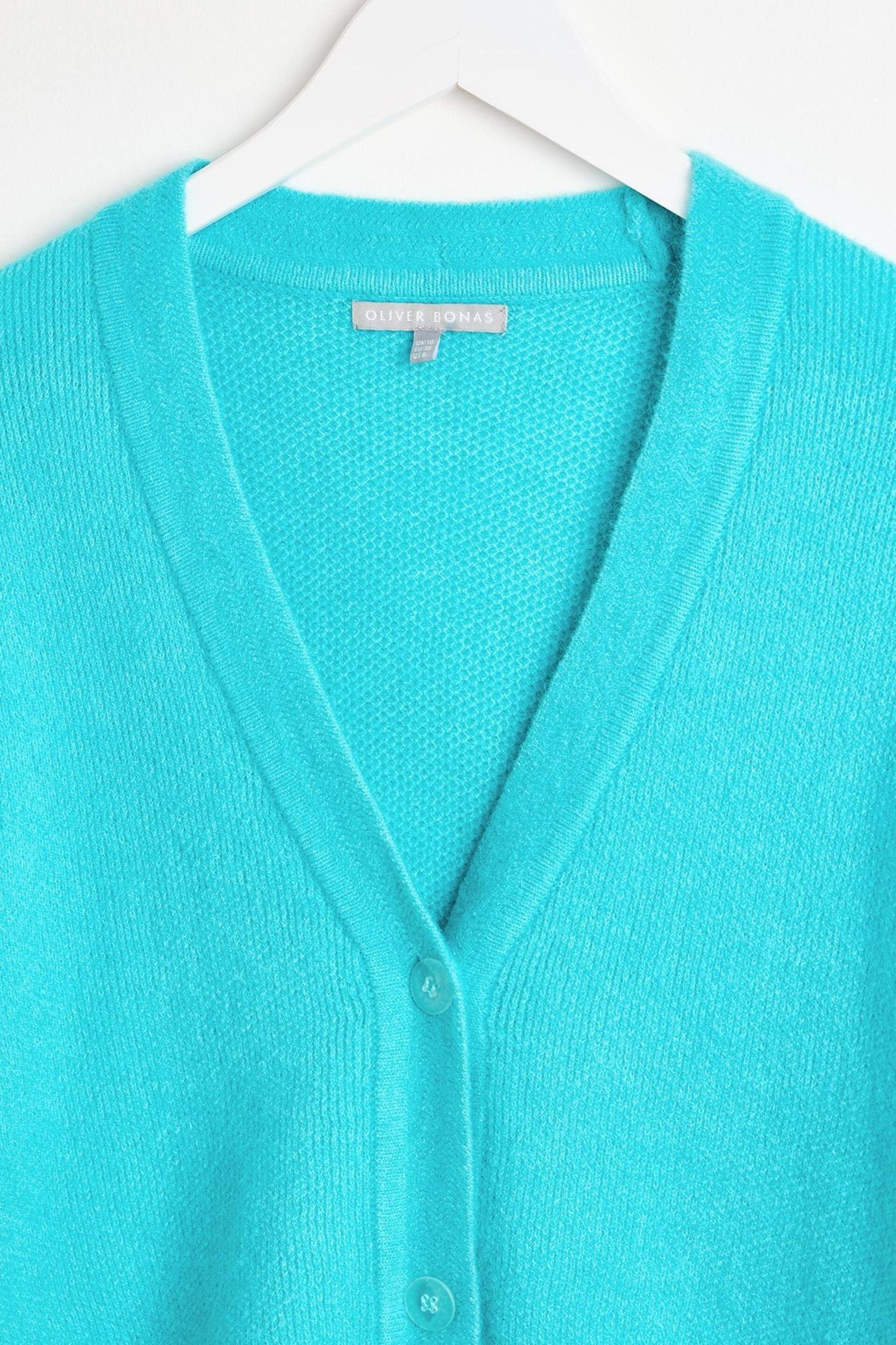 Oliver Bonas Blue Turquoise Knitted Cardigan - Image 6 of 9