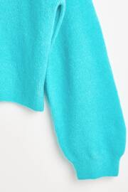 Oliver Bonas Blue Turquoise Knitted Cardigan - Image 8 of 9