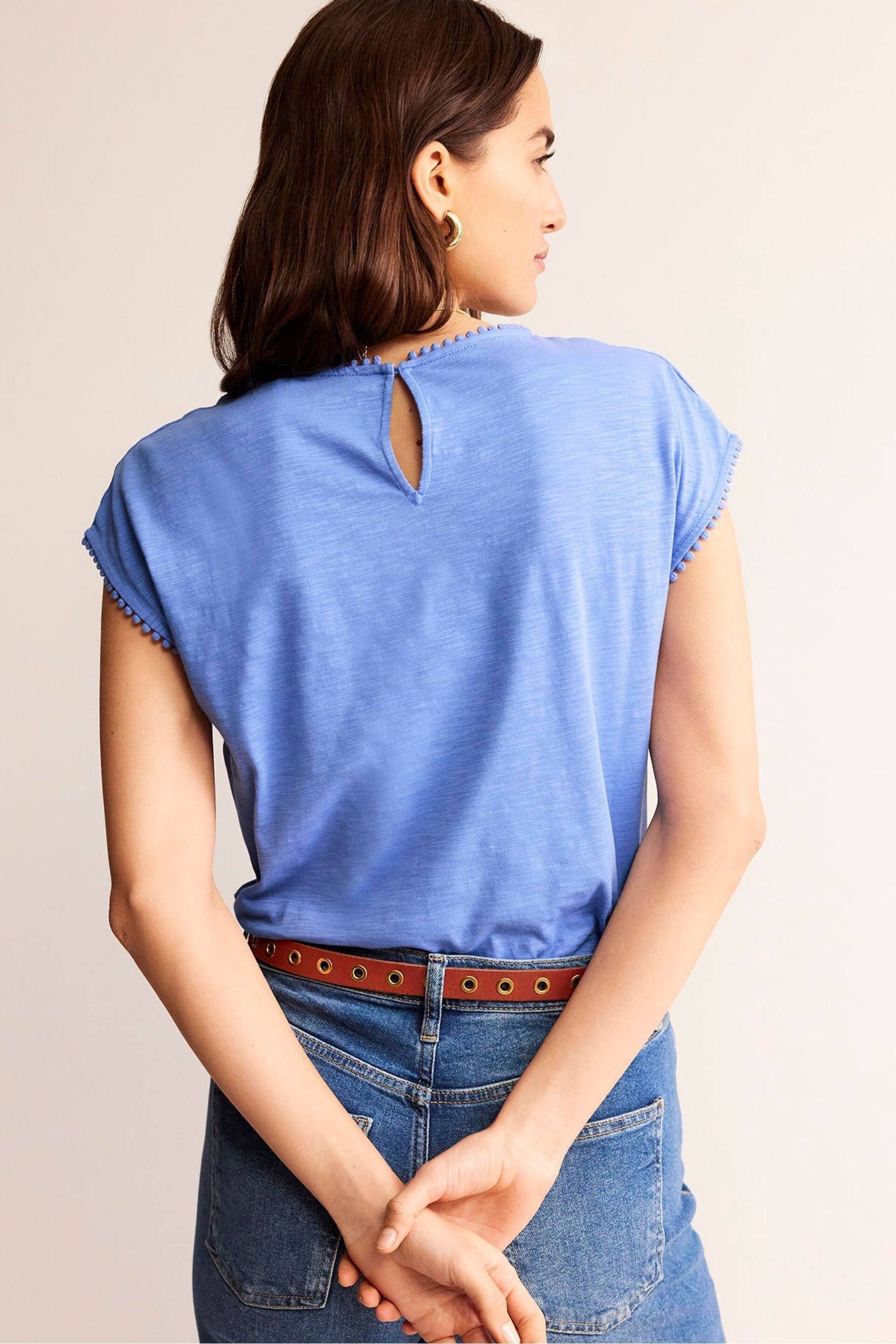 Boden Blue Sasha Broderie T-Shirt - Image 2 of 5