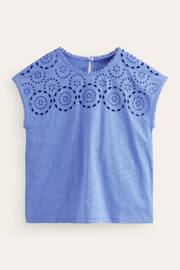 Boden Blue Sasha Broderie T-Shirt - Image 5 of 5