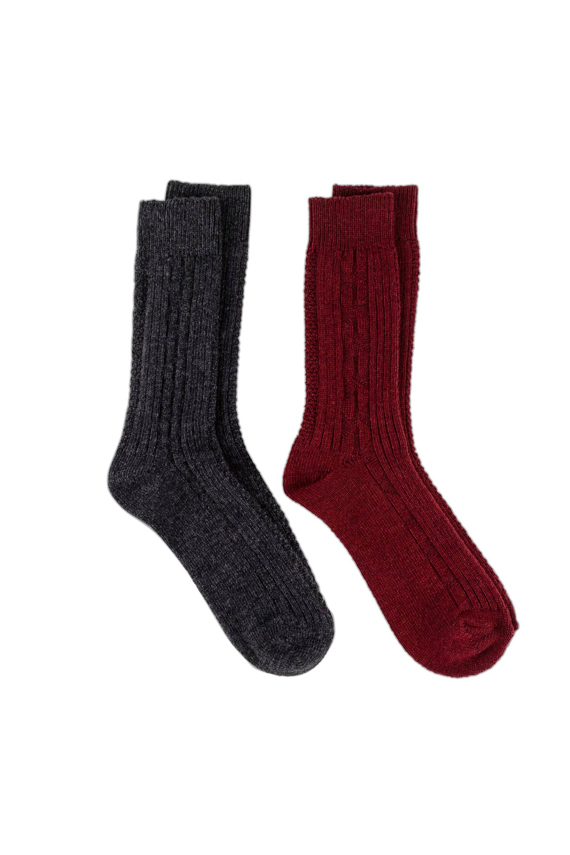 Totes Grey Twin Pack Thermal Wool Blend Socks - Image 1 of 5