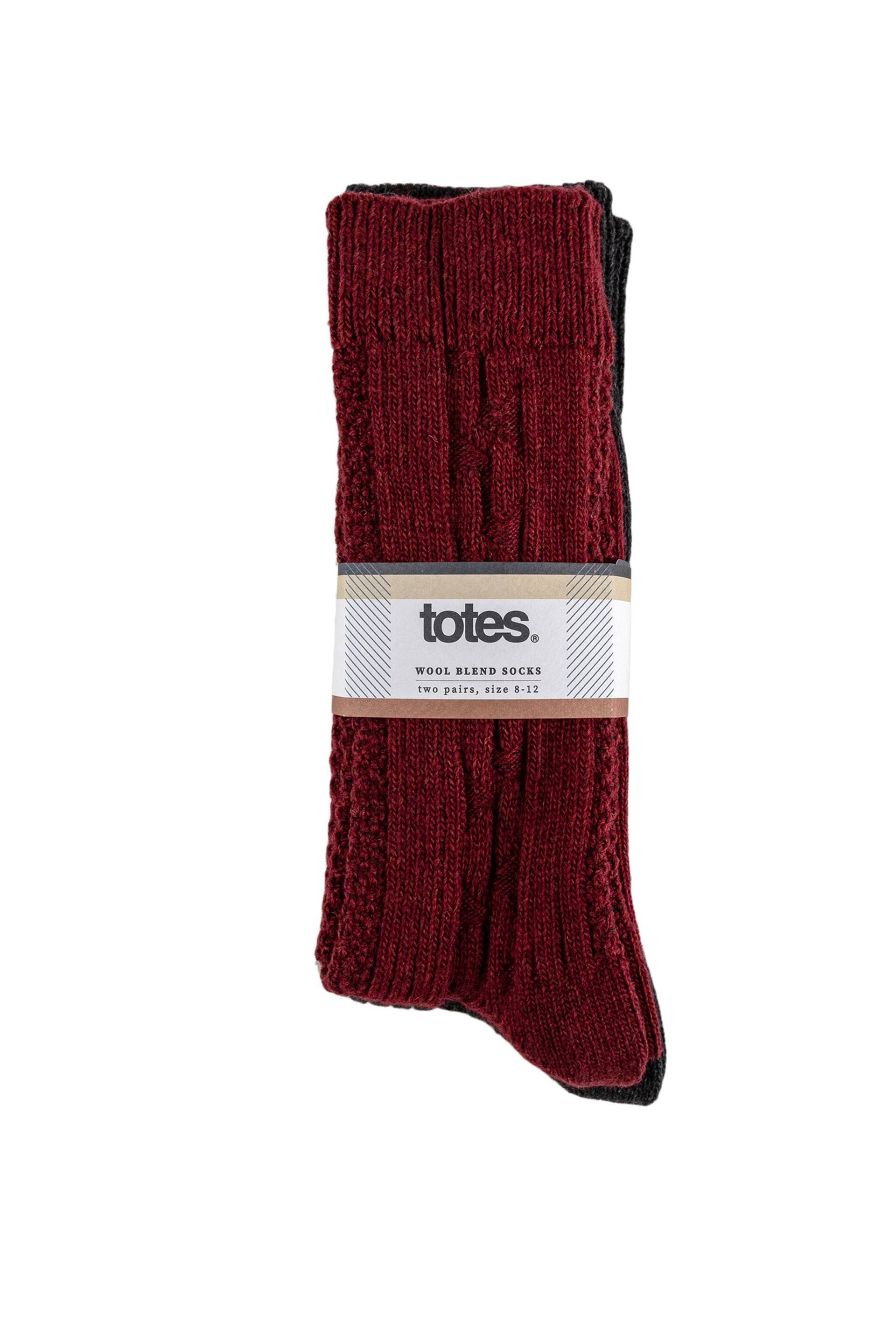 Totes Grey Twin Pack Thermal Wool Blend Socks - Image 2 of 5
