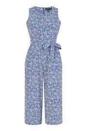 Mela Blue Ditsy Floral Print Culotte Jumpsuit - Image 4 of 4