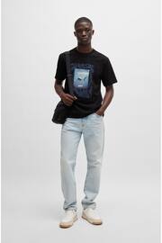 BOSS Black Cotton-Jersey Regular-Fit T-Shirt With Seasonal Artwork - Image 3 of 5