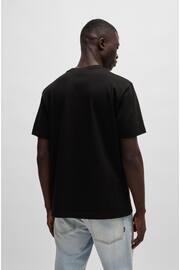 BOSS Black Cotton-Jersey Regular-Fit T-Shirt With Seasonal Artwork - Image 4 of 5