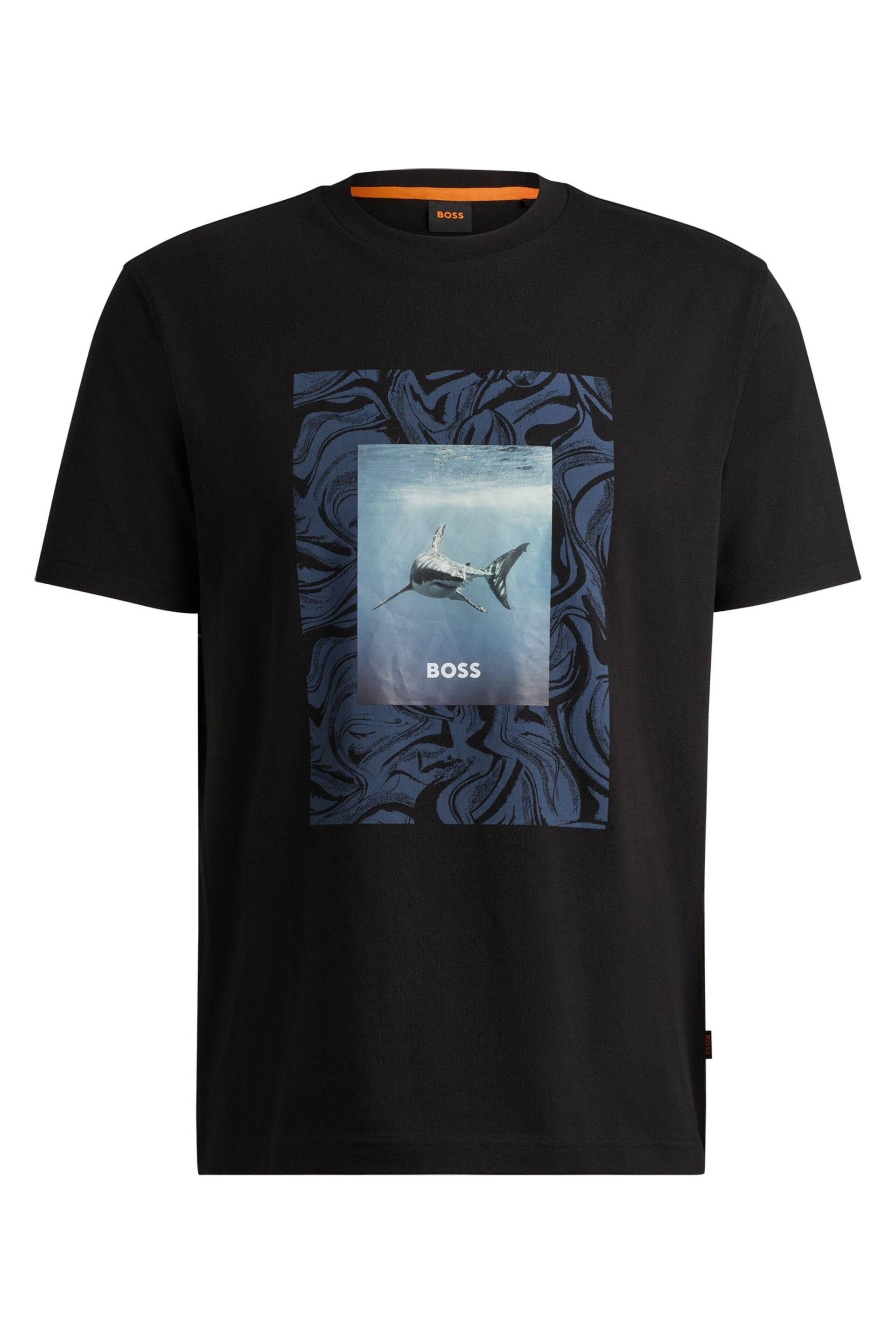 BOSS Black Cotton-Jersey Regular-Fit T-Shirt With Seasonal Artwork - Image 5 of 5